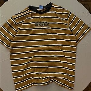 Empyre Men's Black and Brown Striped Tee